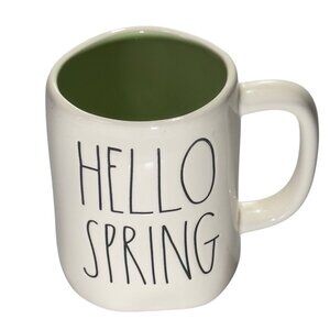Rae Dunn "Hello Spring" Artisan Mug Ceramic 12 Oz. White By Magenta
